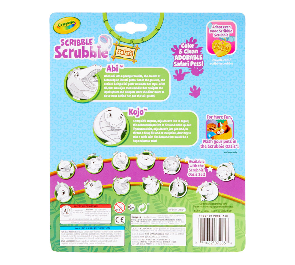 Scribble Scrubbie Safari Animals :(Croc & Cobra) | Crayola