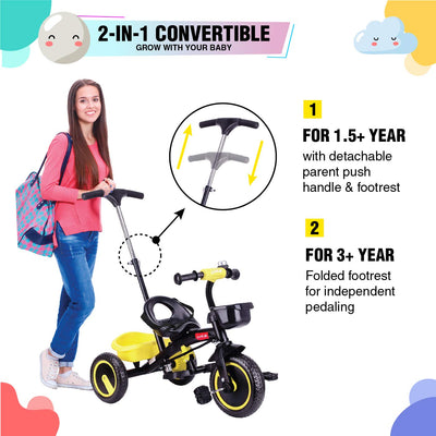 Elegant Baby Tricycle, Yellow | LuvLap