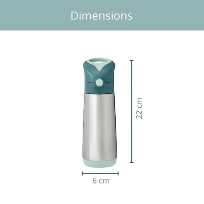 Insulated Straw Sipper: Water Bottle 500ml - Emerald Forest Green | B.Box