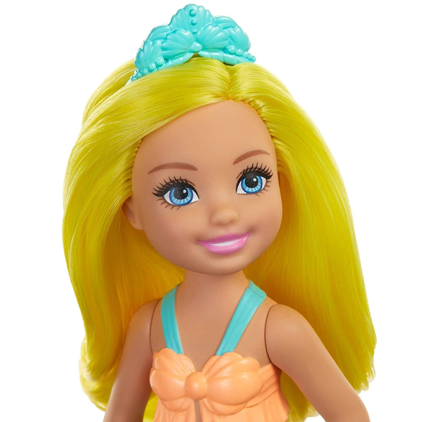 Dreamtopia Chelsea Mermaid Doll: 6.5-Inch - Yellow Hair And Tail | Barbie