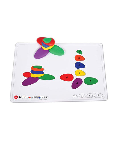 Rainbow Pebbles Activity Set - 48 pebbles, 12 double-sided A4 size Activity cards | Edx Education