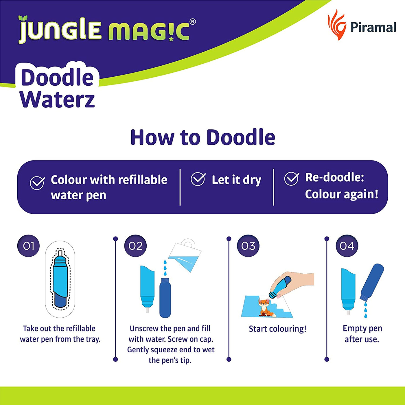 Alphabets: Doodle Waterz - Reusable | Jungle Magic