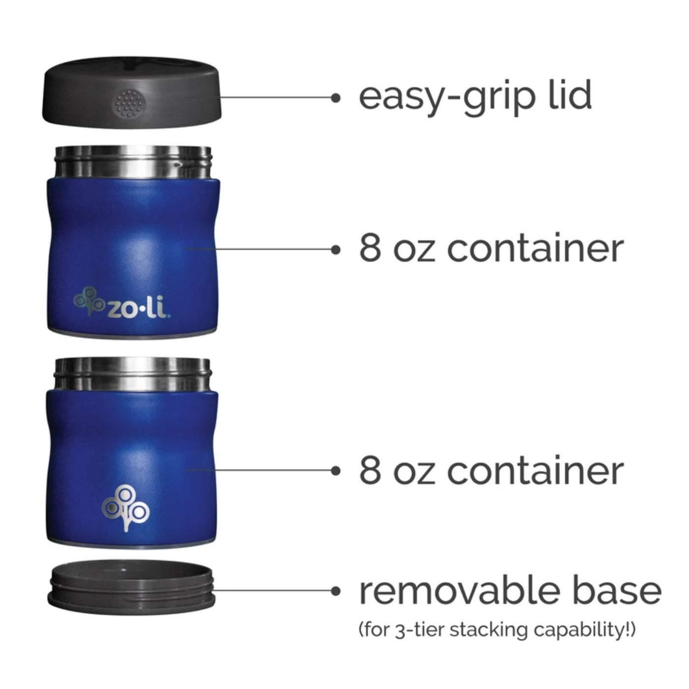 Stackable: Insulated Food Jar - Navy | ZoLi