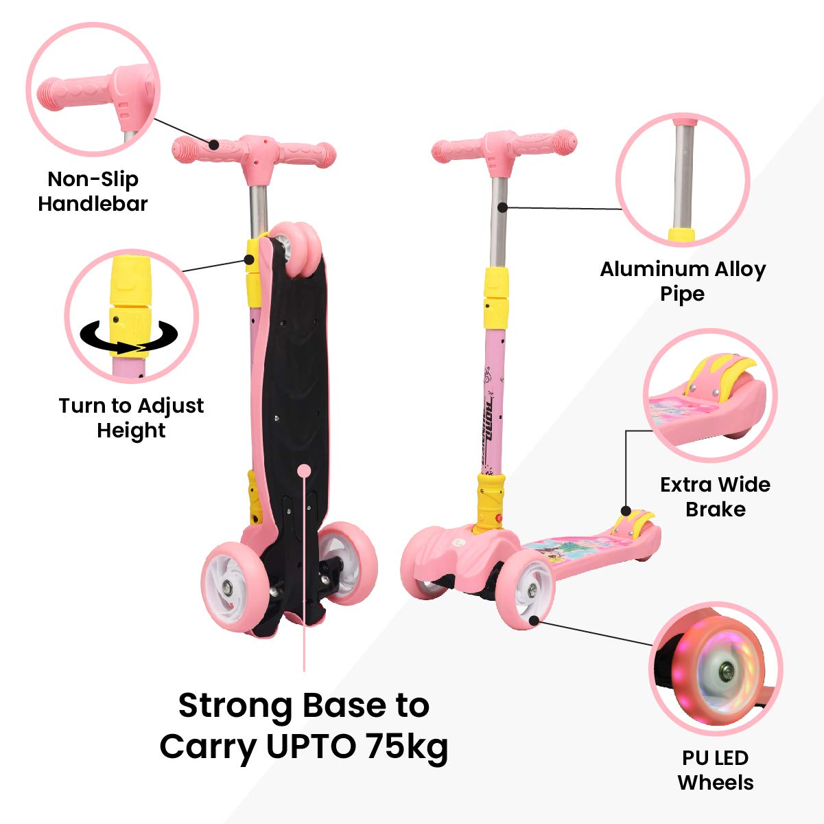 Road Runner Scooter for Kids - The Smart Kick Scooter (Pink) | R for Rabbit