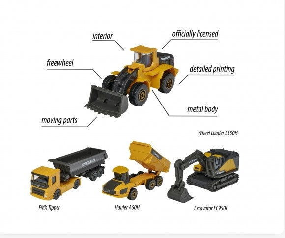 Volvo Construction 4 Pieces Giftpack | Majorette