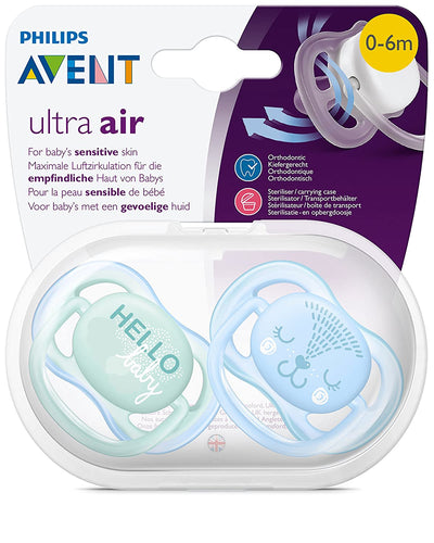 Ultra Air Pacifier for Boy Blue/Green Fashion Decos - Pack Of 2 (SCF342/20) | Philips Avent by Philips Avent Baby Care