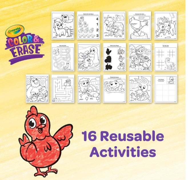 On The Farm: Colour & Erase Reusable Activity Pad | Crayola