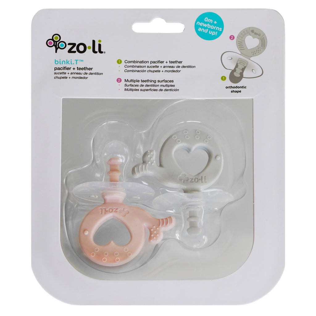 BINKI.T Paci Teether Whale - Pink 2pc | ZoLi