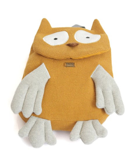 Wise Mr.Owl Kids Carry Bag - Mustard & Vanilla Grey | Pluchi