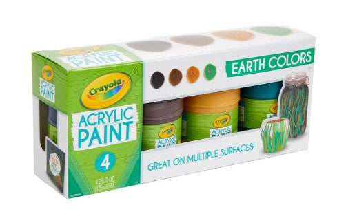 Earth Colours Acrylic Paint: Multi-Surface - 4 Count | Crayola