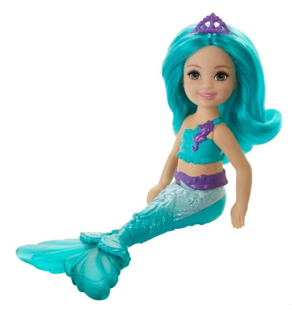 Dreamtopia Chelsea Mermaid Doll: 6.5-Inch - Teal Hair And Tail | Barbi ...