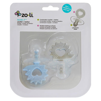 BINKI.T Paci Teether Hedgehog - Blue 2pc | ZoLi