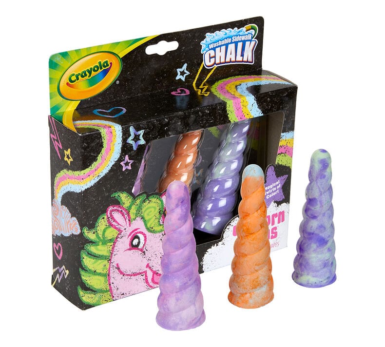 Unicorn Horns Sidewalk Chalk - 3 Count | Crayola by Crayola, USA Art & Craft