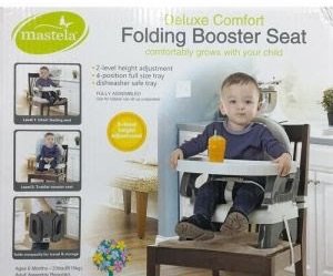 Deluxe Comfort Folding Booster Seat-Gray | Mastela