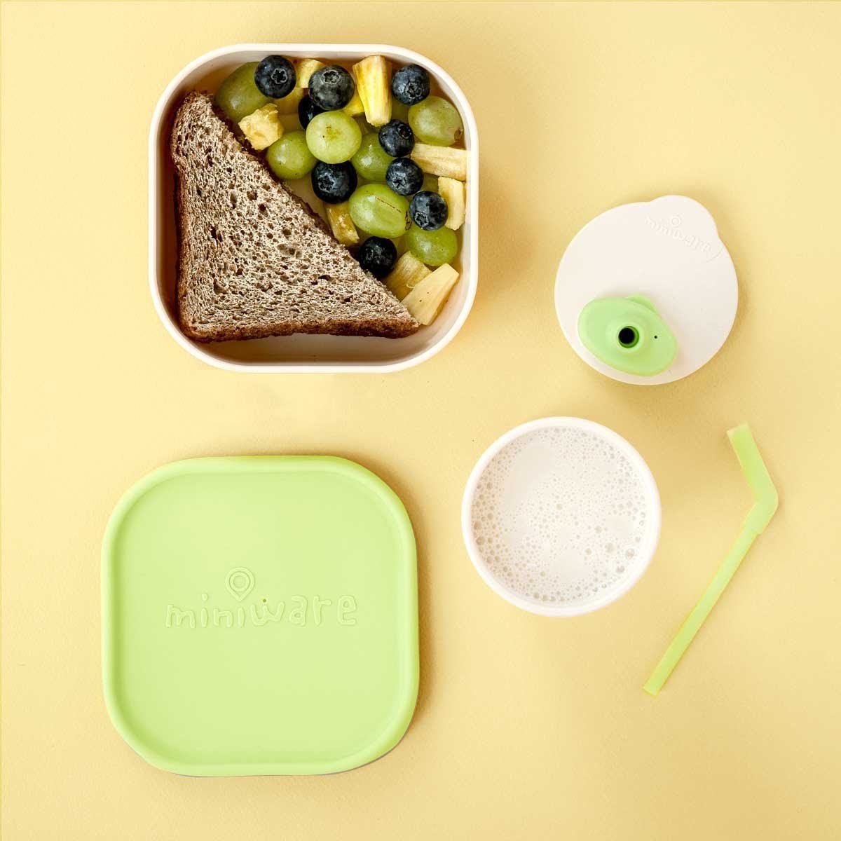 Sip & Snack Feeding Set - Vanilla Green | Miniware
