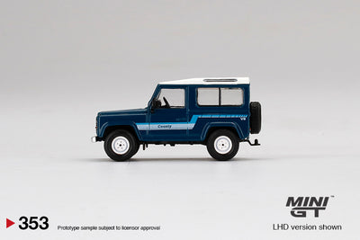 Land Rover Defender 90 County Wagon Stratos Blue - 1:64 | Mini GT
