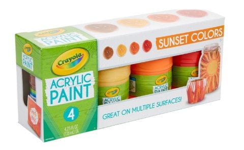 Sunset Colours Acrylic Paint: Multi-Surface - 4 Count | Crayola by Crayola, USA Art & Craft