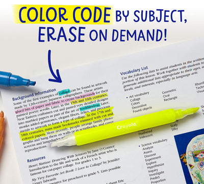 Take Note Erasable Highlighters, 6 Count | Crayola