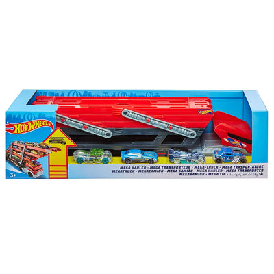 Mega Hauler Truck with 4 Die-cast Cars | Hot Wheels®