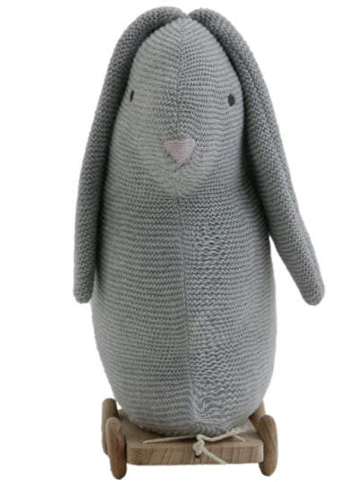 Push & Pull Bunny: Soft Toy for Kids - Grey | Pluchi