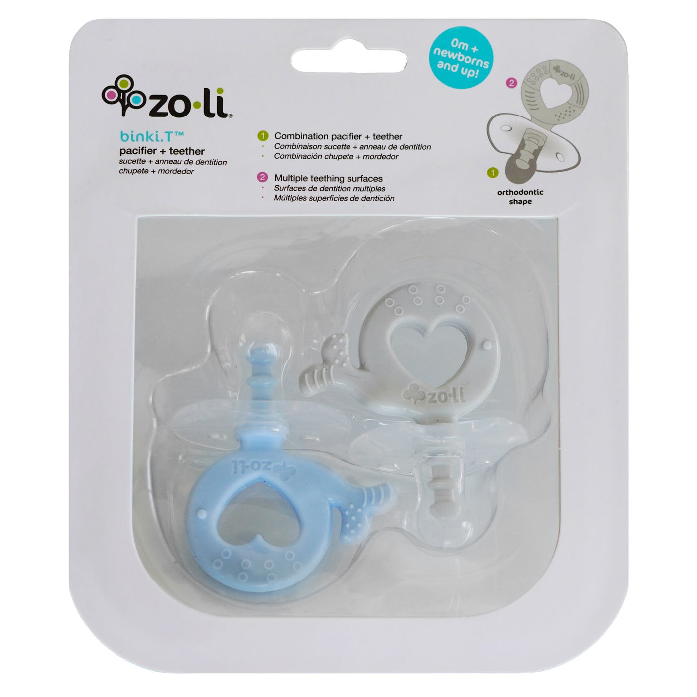 BINKI.T Paci Teether Whale - Blue 2pc | ZoLi