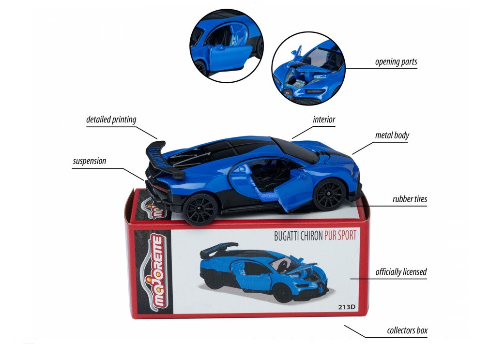 Bugatti Chiron Pur Sport + collectors box - Deluxe Cars | Majorette