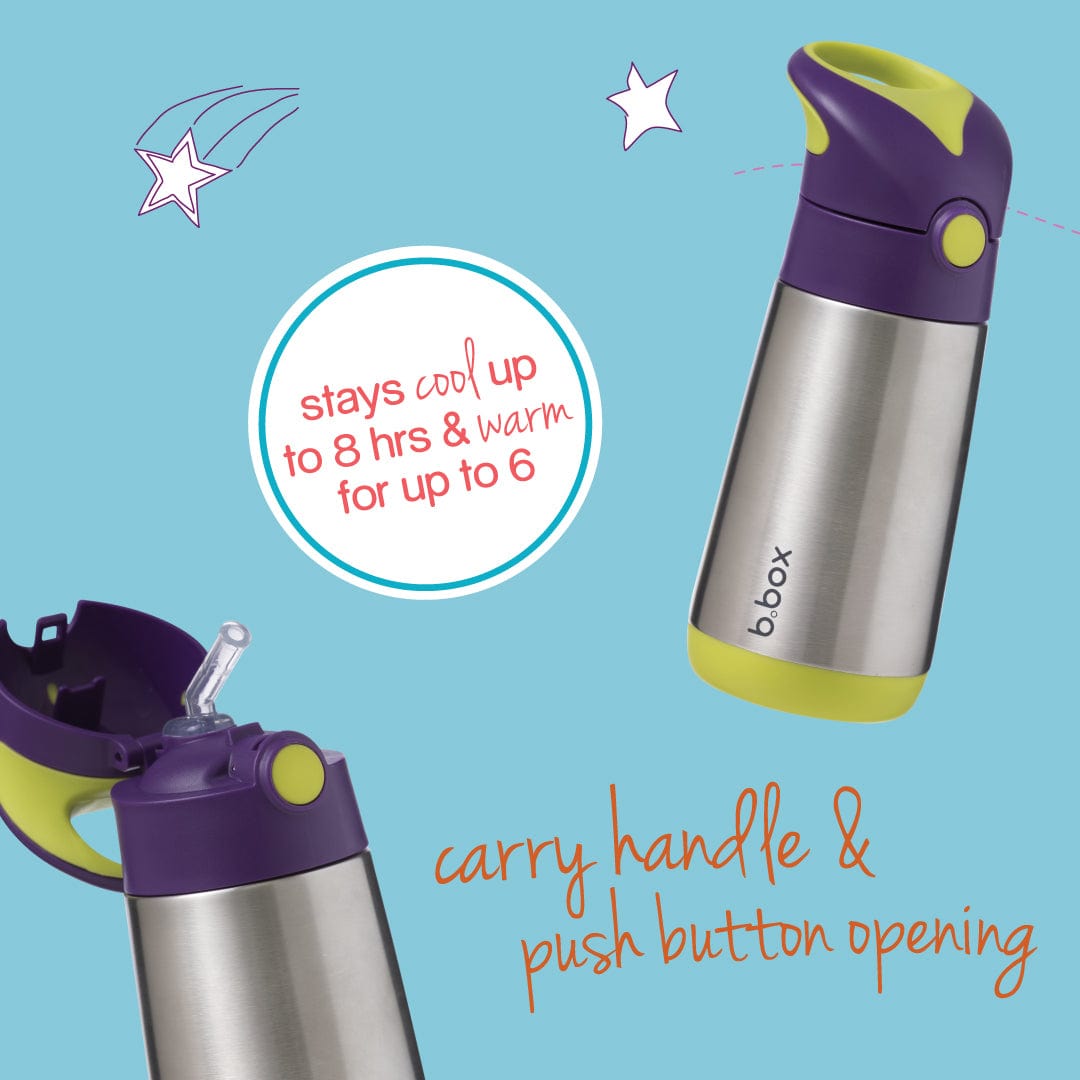 Tritan Sport Spout Drink Bottle 450ml – Passion Splash Purple Green | b.box by B.Box Baby Care