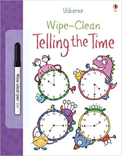 Telling the Time - Wipe and Clean - Paperback | Usborne by Usborne Books UK Book