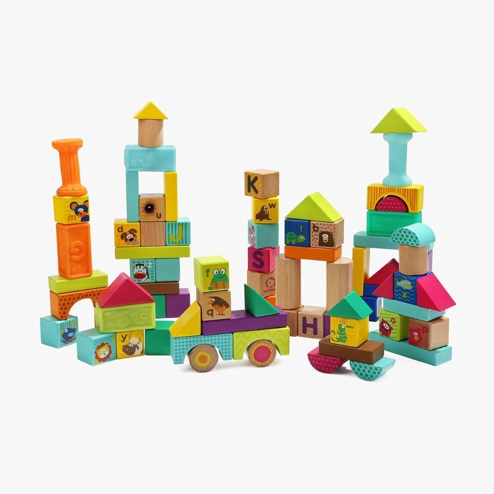 Animal Squeeze And Wooden Blocks | Top Bright