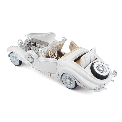 Mercedes Benz 500k Typeroadster - White (1936): Die-Cast Scale Model (1:18) | Maisto