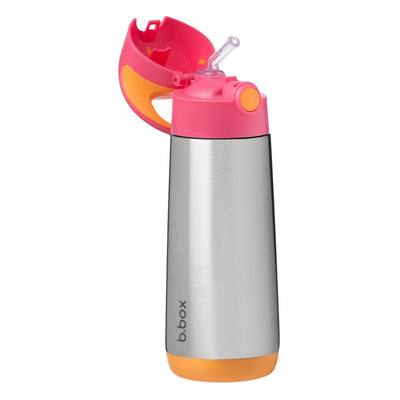 Insulated Straw Water Bottle 500ml: Strawberry Shake - PInk Orange | b.box