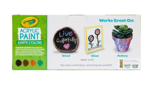 Earth Colours Acrylic Paint: Multi-Surface - 4 Count | Crayola