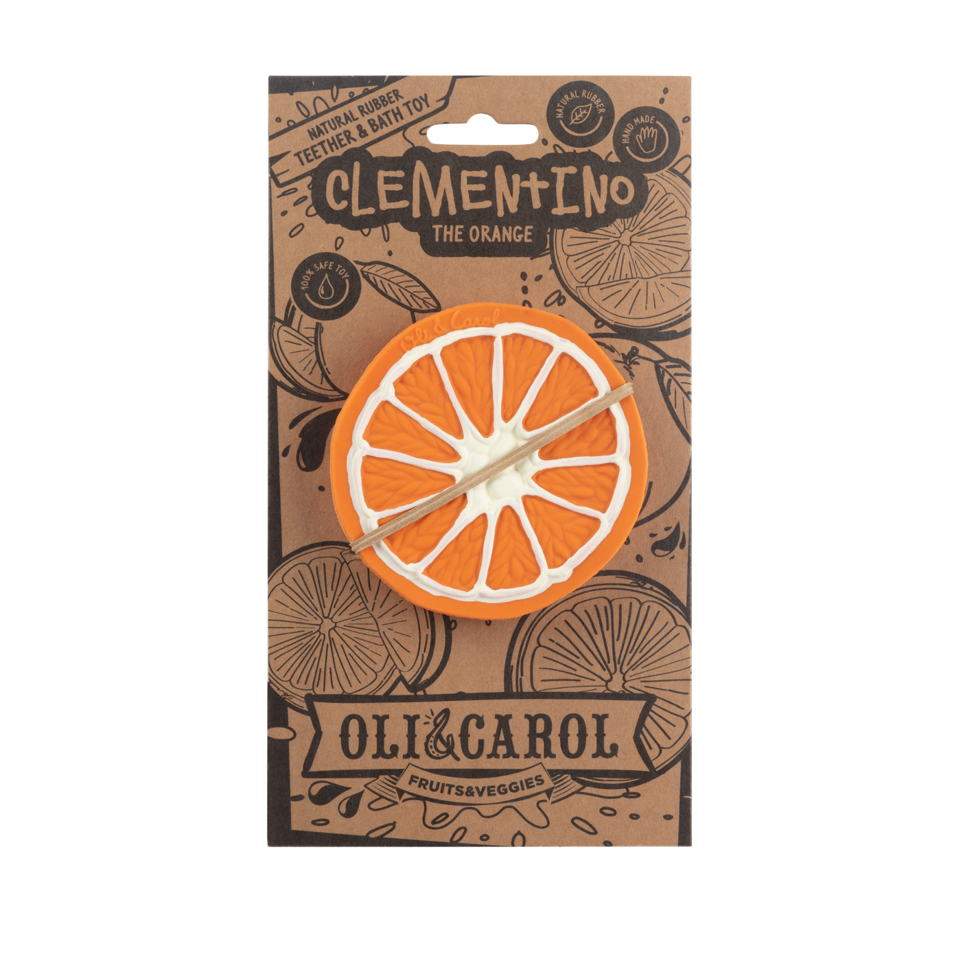 Clementino The Orange Natural Rubber Teether | Oli & Carol