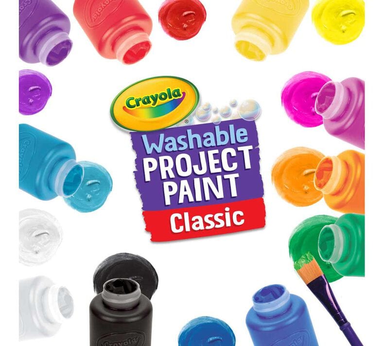 Washable Project Paint: 10 Classic Colours | Crayola by Crayola, USA Art & Craft