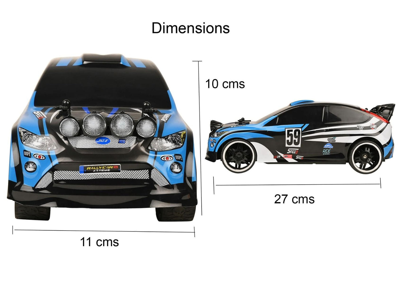 Rally Xtreme Break The Target - RC Car 1:16 - Blue | Playzu