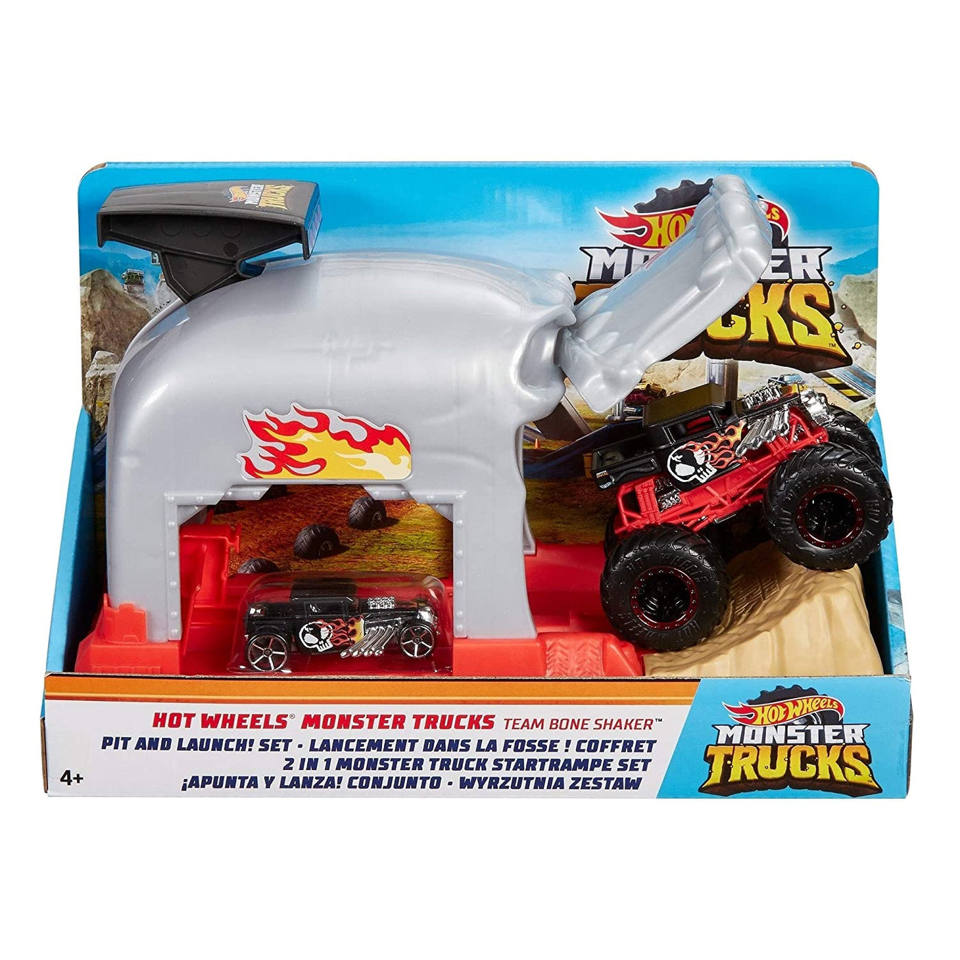 Monster Trucks Bone Shaker: Pit And Launch | Hot Wheels®