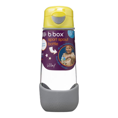 Tritan Sport Spout Drink Bottle 600ml: Lemon Sherbet - Yellow Grey | b.box by B.Box Baby Care