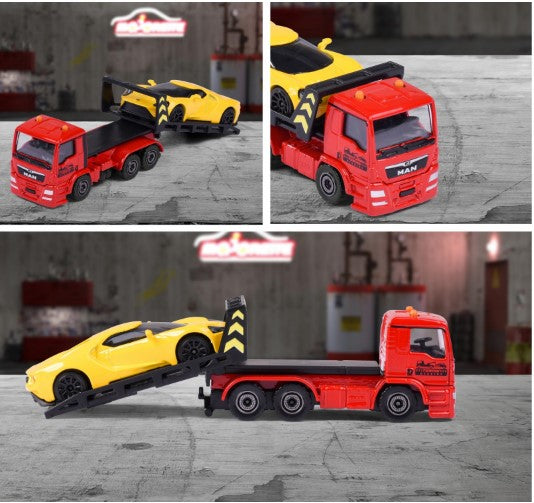 Man GTS Tow Truck+Ford GT: Trailer - 1:64 | Majorette