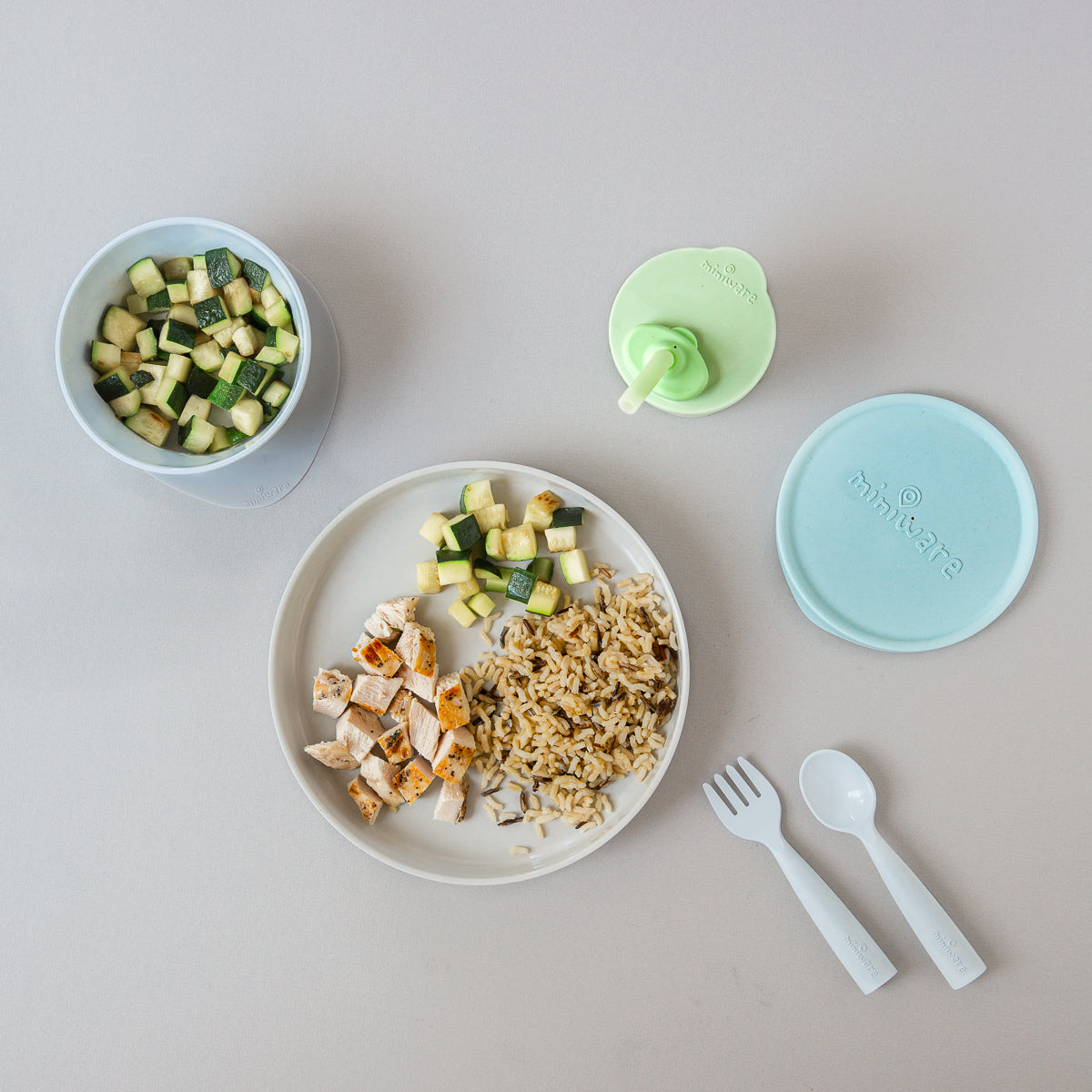 Little Foodie Feeding Set - Blue Green | Miniware