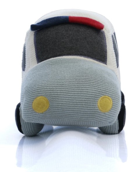 Police Car: Soft Toy for Babies / Kids - Light Blue , Black and Natural | Pluchi