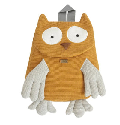 Wise Mr.Owl Kids Carry Bag - Mustard & Vanilla Grey | Pluchi