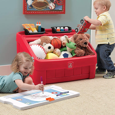 2-in-1 Toy Box & Art Lid - Red | STEP2