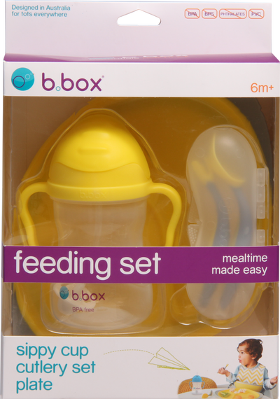 Feeding Set: Lemon Sherbet - Yellow Grey | b.box