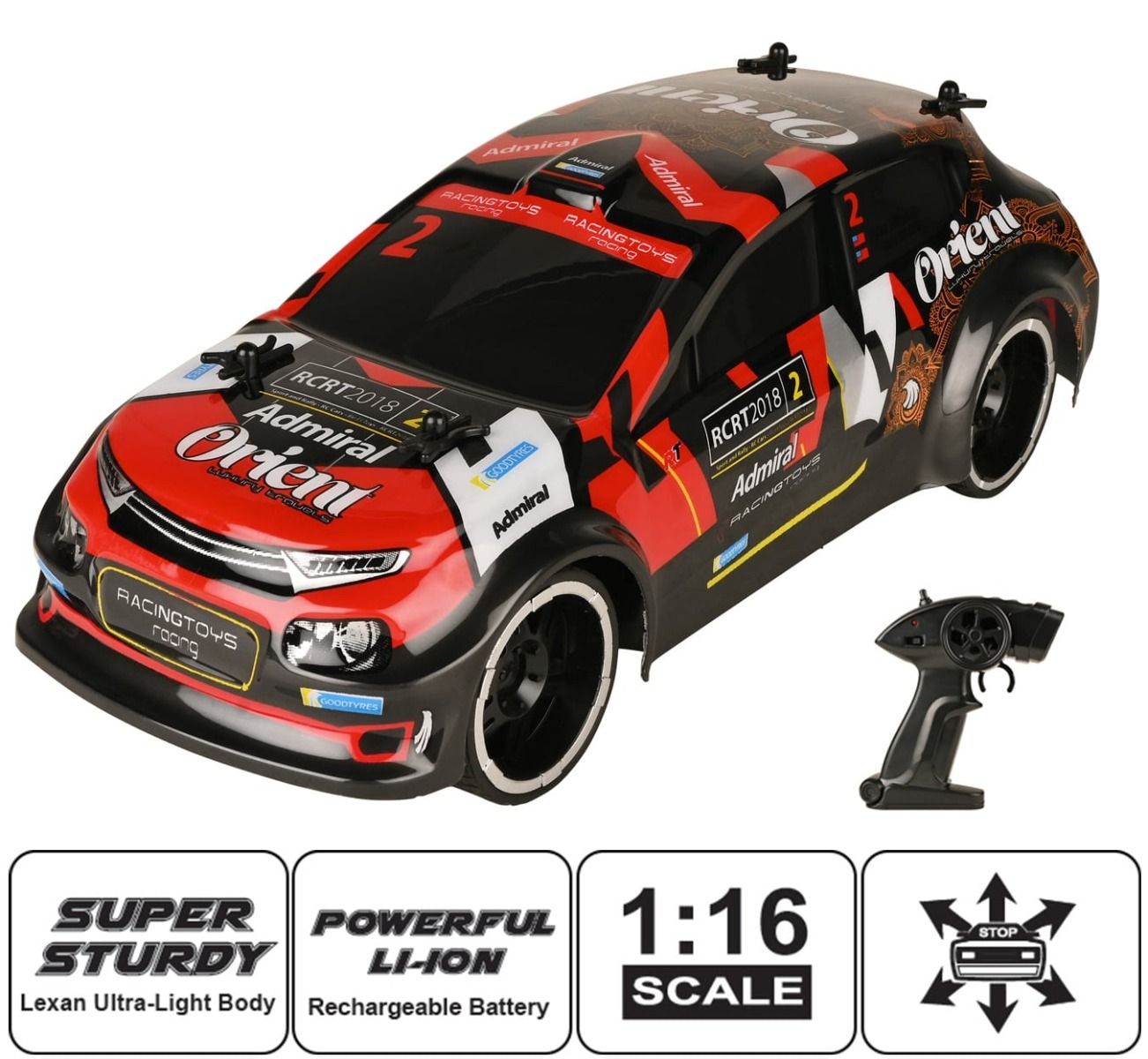 Rally Xtreme Break The Target! - RC Car 1:16 - Red | Playzu