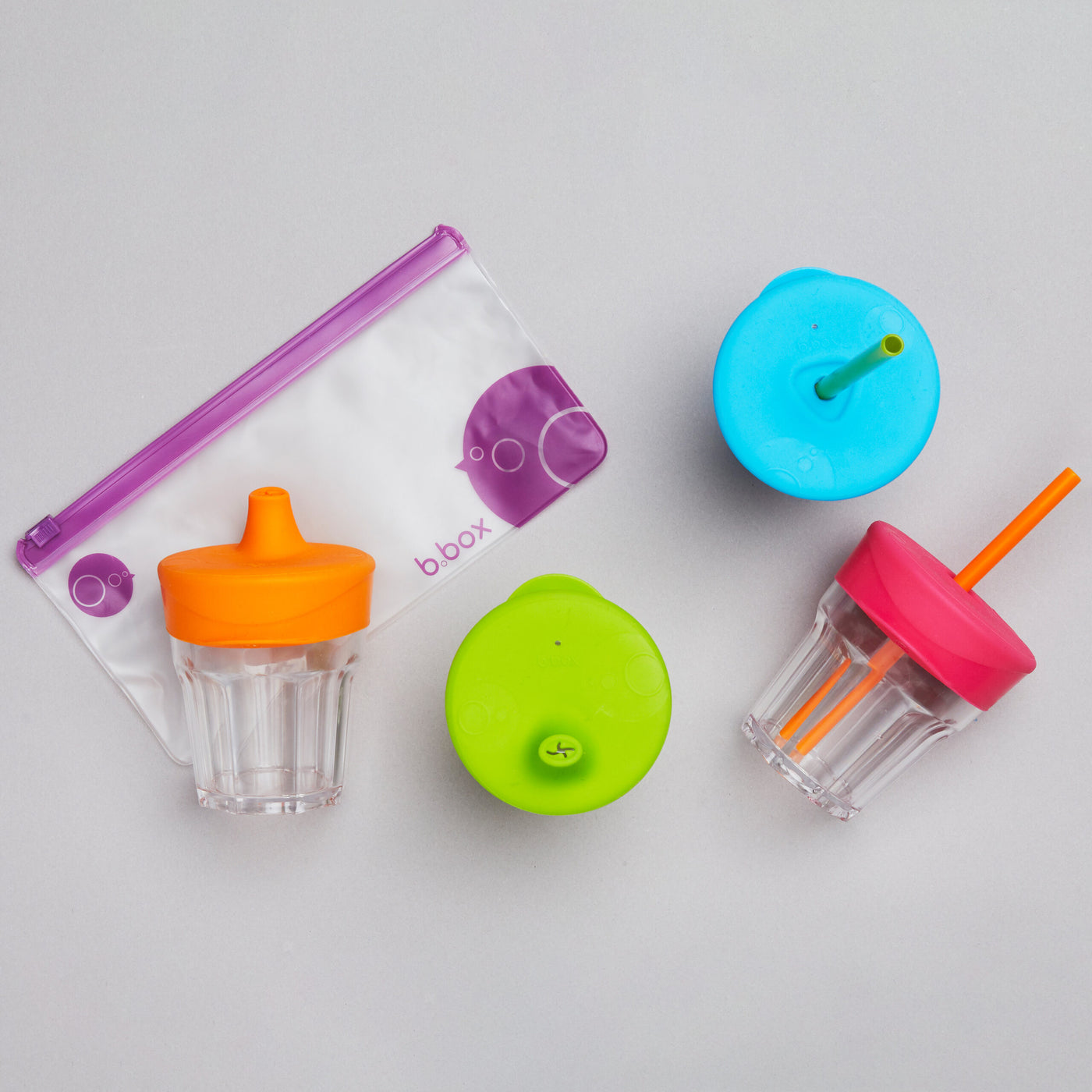 Lid & Straw: Travel Pack - Pink Orange | b.box