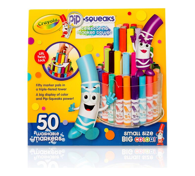 Pip-Squeaks Telescoping Marker Tower 50 Count | Crayola