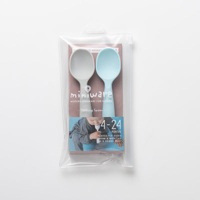Training Spoon Set - Grey Blue | Miniware by Miniware, Taiwan Baby Care