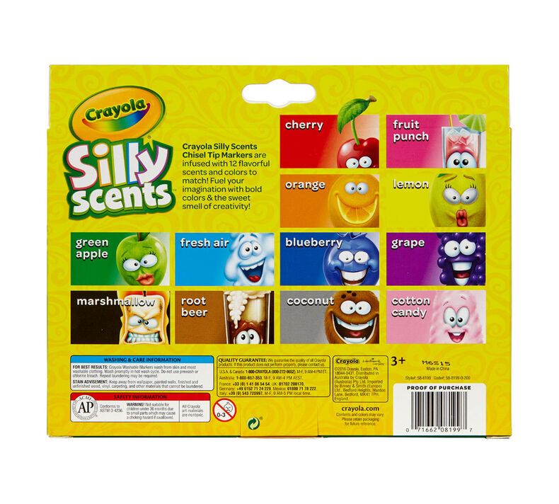 Silly Scents Chisel Tip Markers, Sweet Scents, 12 Count | Crayola