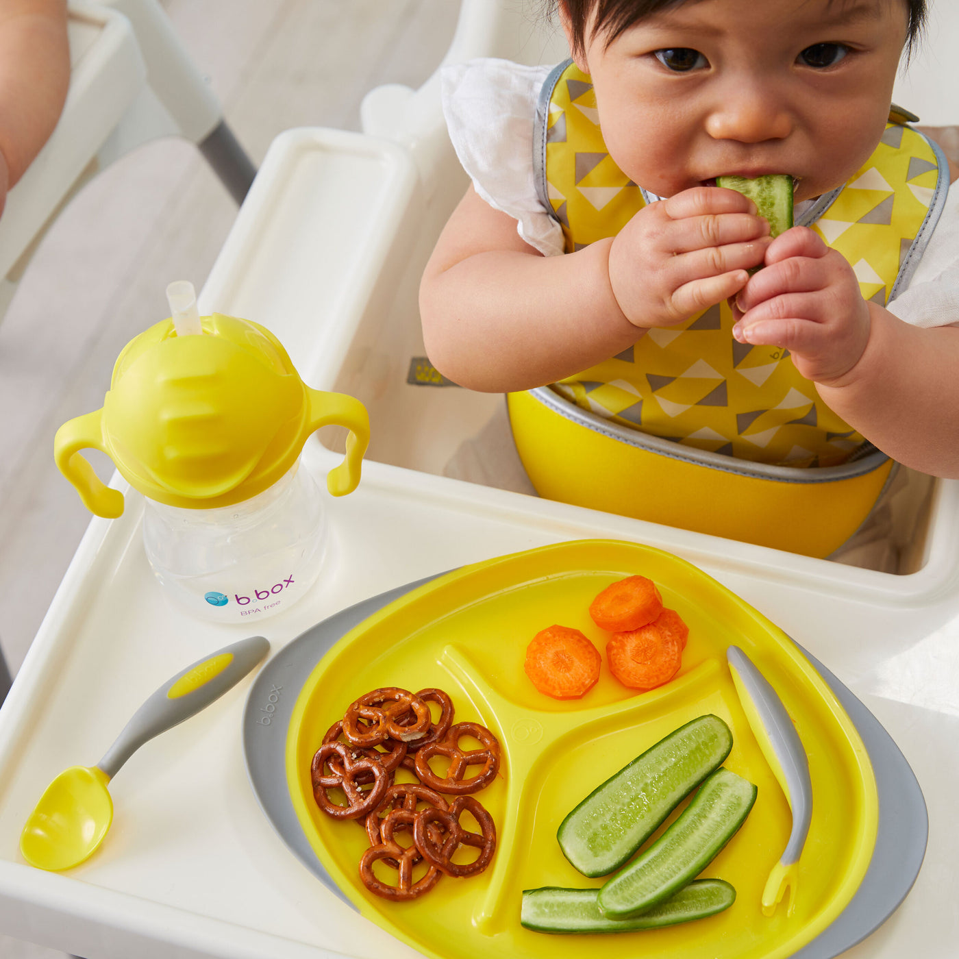 Feeding Set: Lemon Sherbet - Yellow Grey | b.box