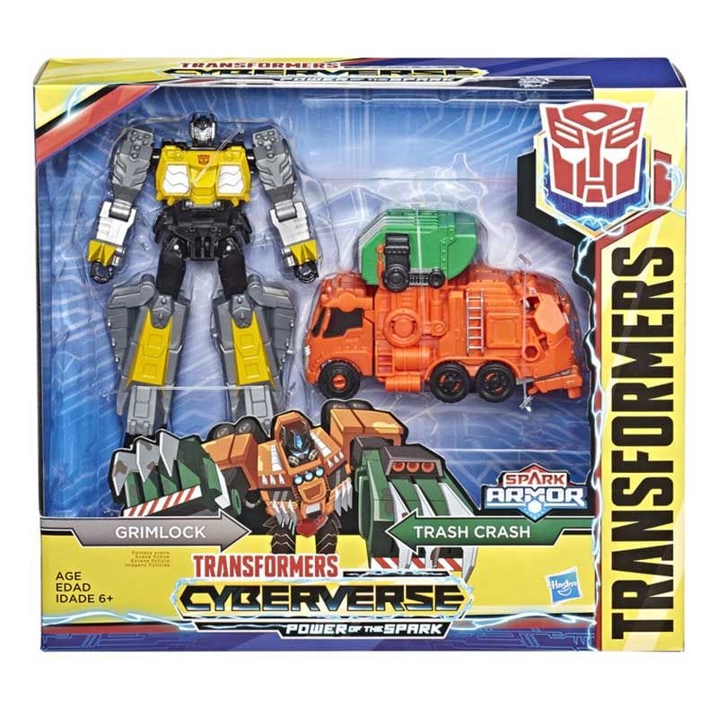 Transformers: Grimlock & Trash Crash Cyberverse Power Of The Spark - 4 Inch | Hasbro